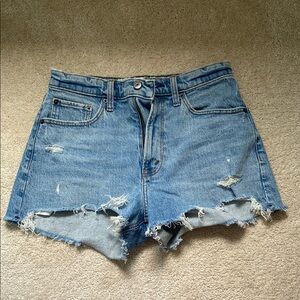 Abercrombie&Fitch High-Waisted “Curve Love” Blue Jean Shorts